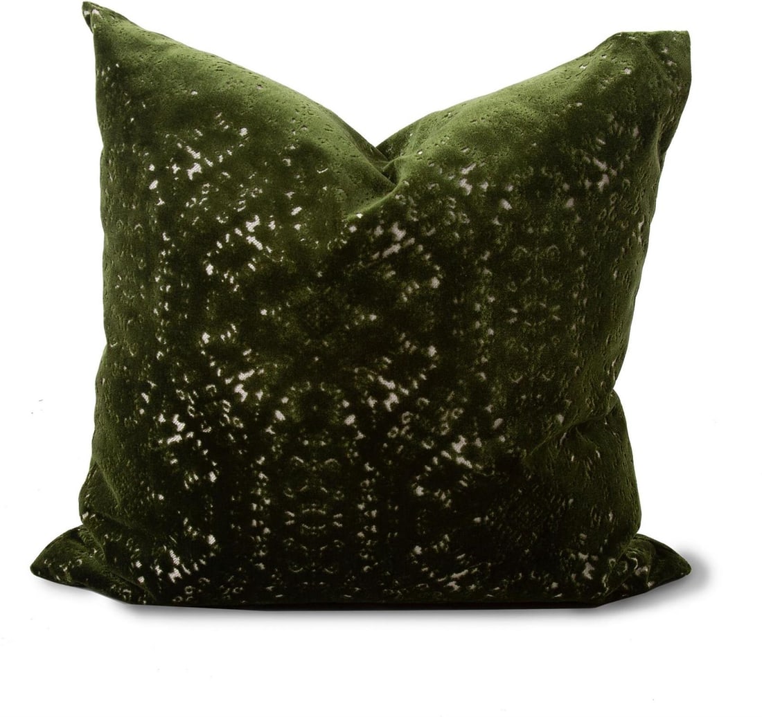 Howard Elliott Pisani Green 24x24 Square Pillow with Down Insert: Howard Elliott Pisani Green 24x24 Square Pillow with Down Insert Experience the elegance of the Luxurious Pisani Green Square Pillow, designed to enhance any living space. This exquisite pillow featur