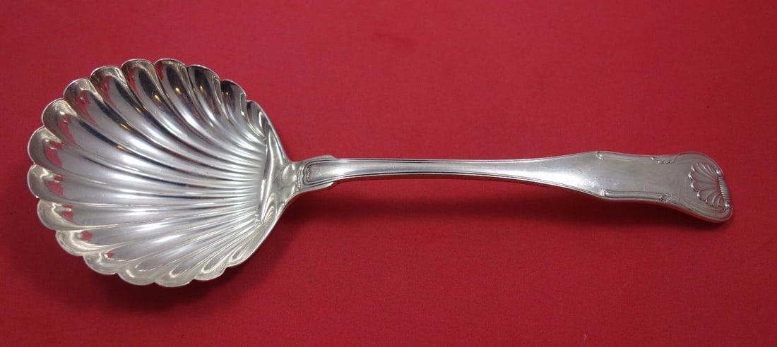 Antique Kirk King Sterling Silver Berry Spoon Shell Bowl 9.5 inches: Antique Kirk King Sterling Silver Berry Spoon Shell Bowl 9.5 inches This exquisite King by Kirk berry spoon features a stunning shell bowl design and is crafted from high-quality sterling silver. Meas