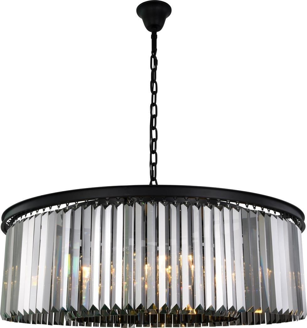 Sydney Collection Bowl Chandelier Matte Black Silver Crystal Elegant Lighting (1 of 1)