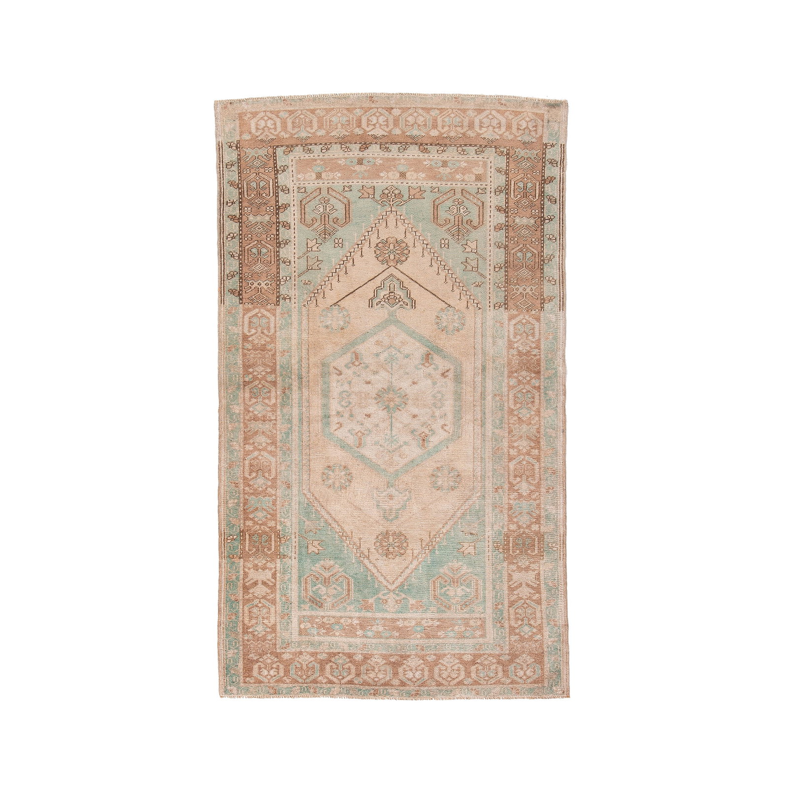 Authentic Handmade Anatolia Wool Carpet 42.9 x 74 Inches: Authentic Handmade Anatolia Wool Carpet 42.9 x 74 Inches This authentic handmade Anatolia carpet showcases exquisite craftsmanship with its beautiful wool on wool construction. Featuring a weaving tec