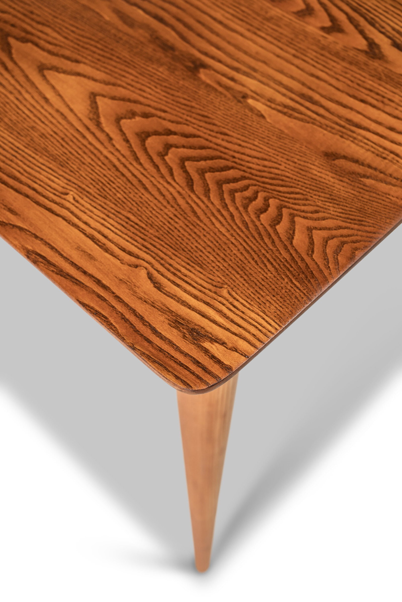1960s Angular Mid Century Modern Solid Oak Dining Table USA - 10