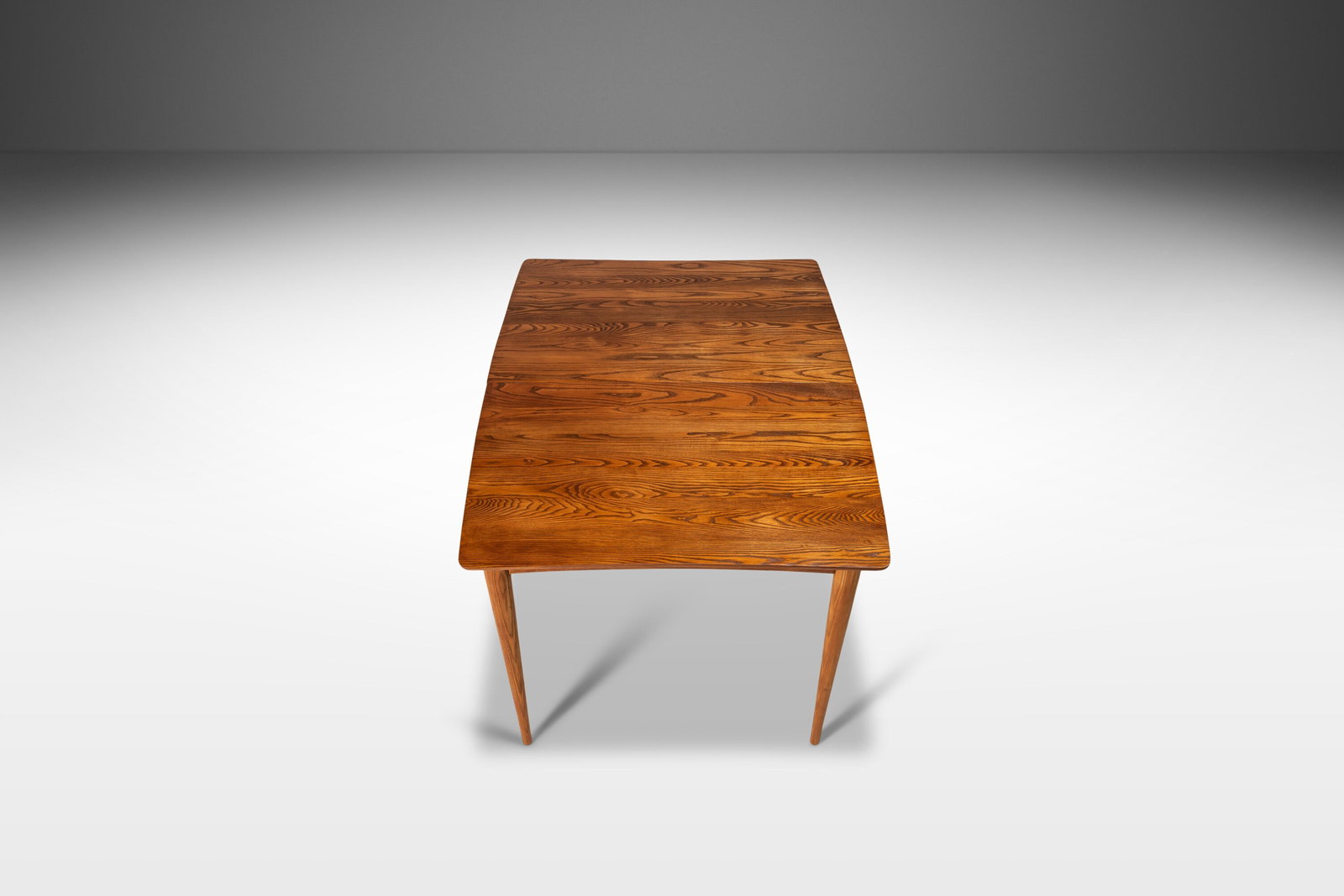 1960s Angular Mid Century Modern Solid Oak Dining Table USA - 5