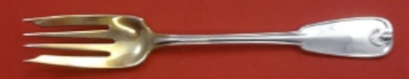 Tiffany & Co Palm Sterling Silver Salad Fork Gold Washed 4-Tine 6.625": Tiffany & Co Palm Sterling Silver Salad Fork Gold Washed 4-Tine 6.625" This exquisite salad fork from the esteemed Palm pattern by Tiffany & Co. is crafted from high-quality sterling silver. Measuring