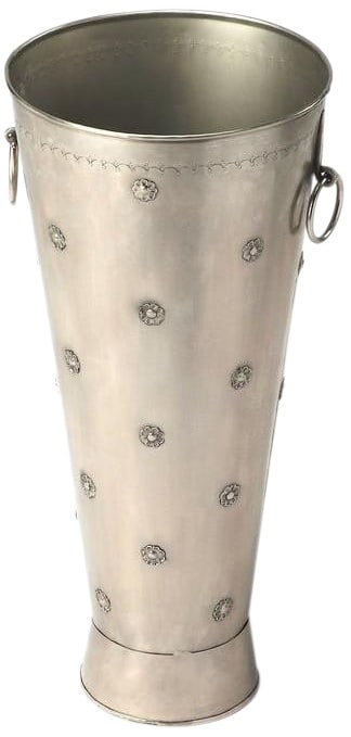Butler Transitional Antique Style Brass Iron Umbrella Holder: Butler Transitional Antique Style Brass Iron Umbrella Holder Enhance your entryway with this stylish antique-style umbrella holder, designed to combine elegance and functionality. Crafted in a transit