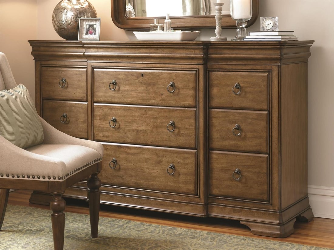 Cognac Finish New Lou Dresser by Universal Furniture 42H 70W 21D (1 of 5)