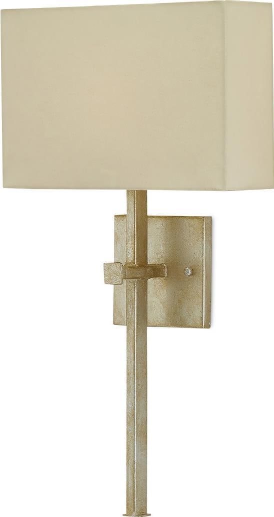Currey Ashdown Industrial Wall Sconce Champagne Silk Shade (1 of 4)