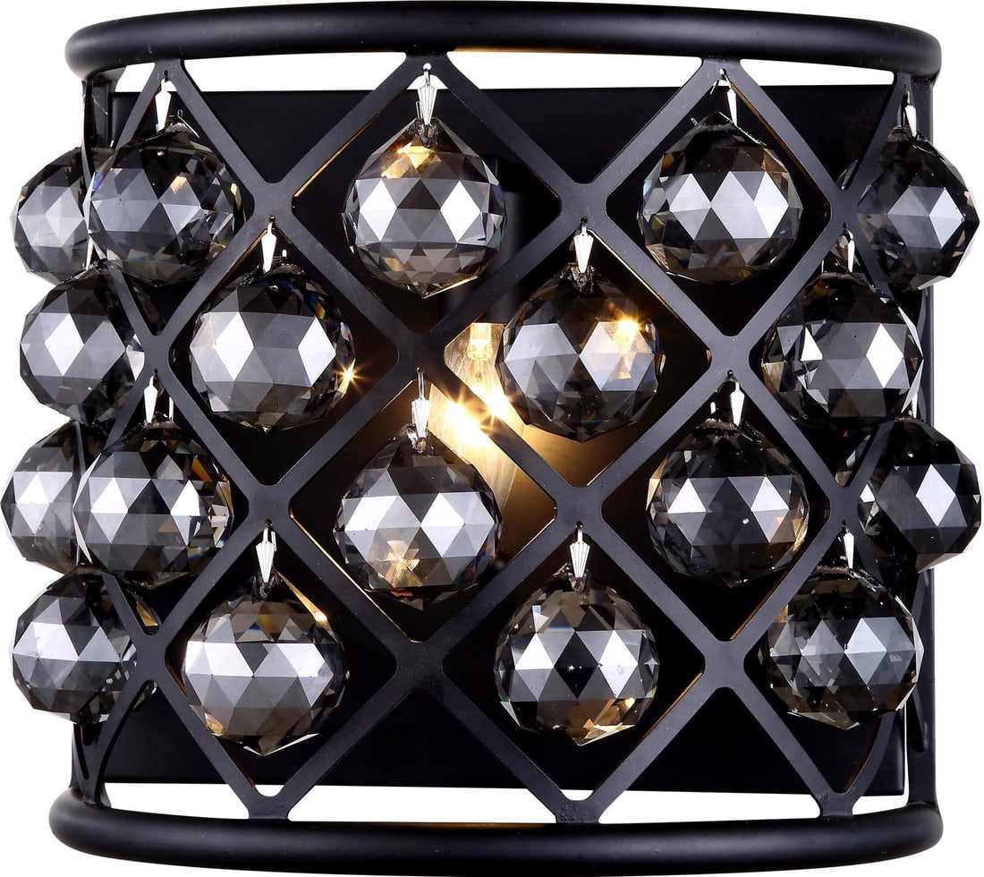 Elegant Lighting Madison Crystal Wall Sconce Polished Nickel Finish: Elegant Lighting Madison Crystal Wall Sconce Polished Nickel Finish Illuminate your space with the Exquisite Madison Crystal Wall Sconce, a stunning blend of elegance and functionality. This medium-si