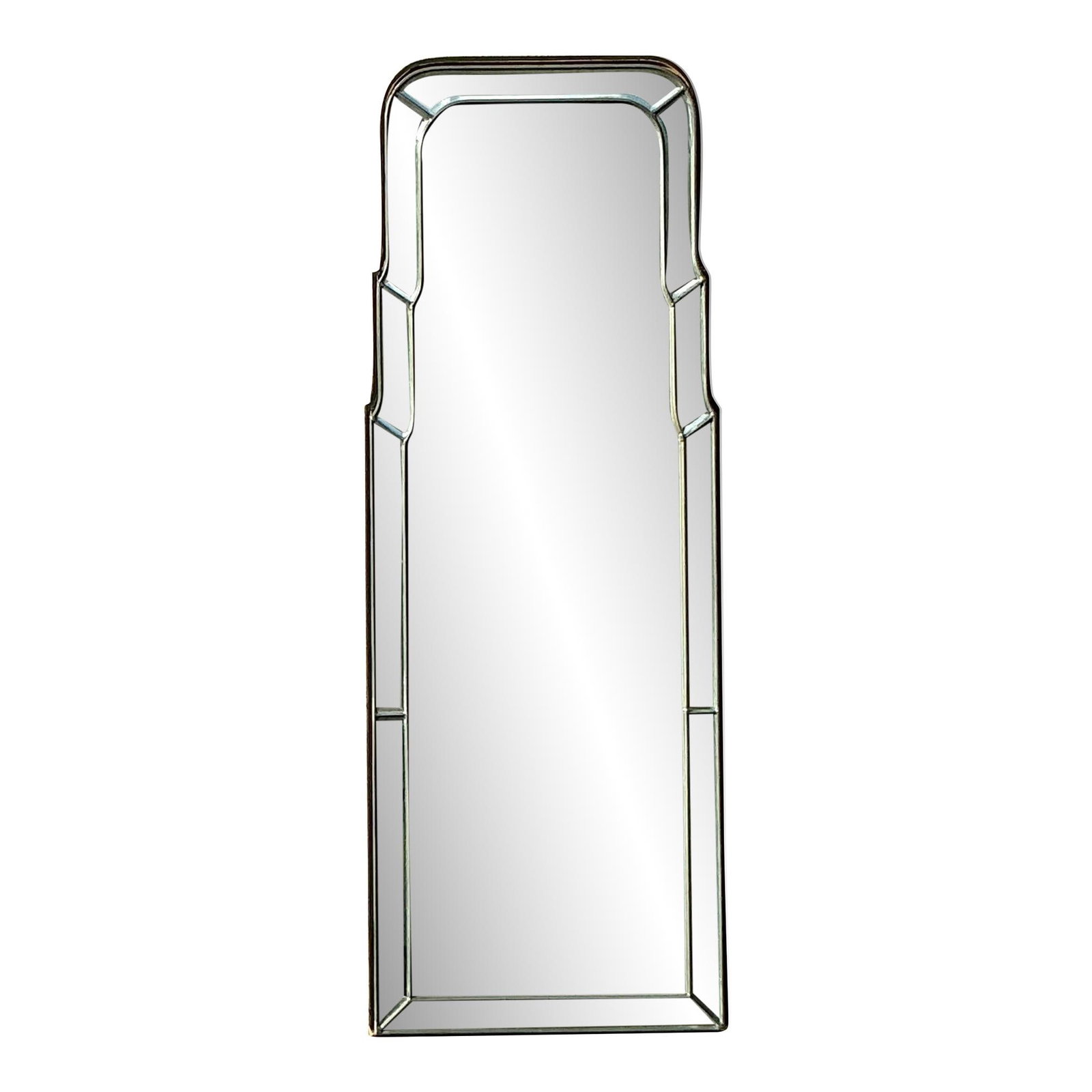 Vintage Regency Beveled Mirror 19.25 x 53 Black Elegant Design (1 of 6)