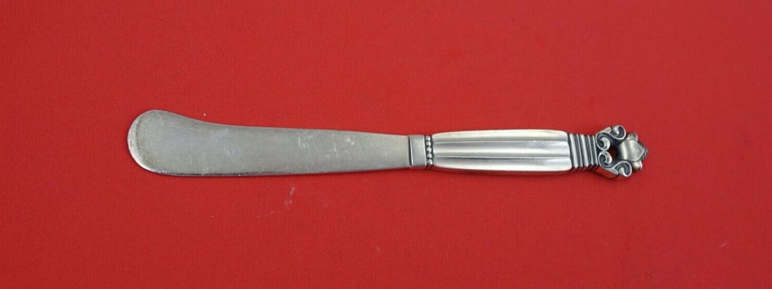 Georg Jensen Acorn Sterling Silver Butter Spreader 6.75" Knife (1 of 2)