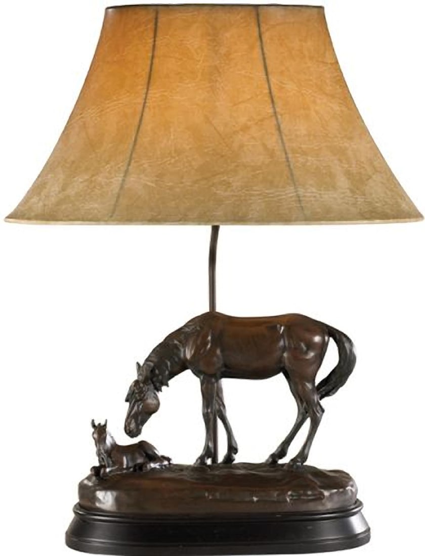 Rustic Yellow Lodge Style Table Lamp with Hand-Painted Shade: Rustic Yellow Lodge Style Table Lamp with Hand-Painted Shade This item is made at time of order. Please allow 42 to 70 days for production. Illuminate your space with this stunning Chocolate Lodge Sty