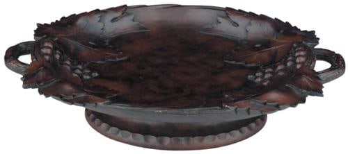 Grapes Pedestal Tray Hand-Cast Resin 12x9 Lodge Style (1 of 1)