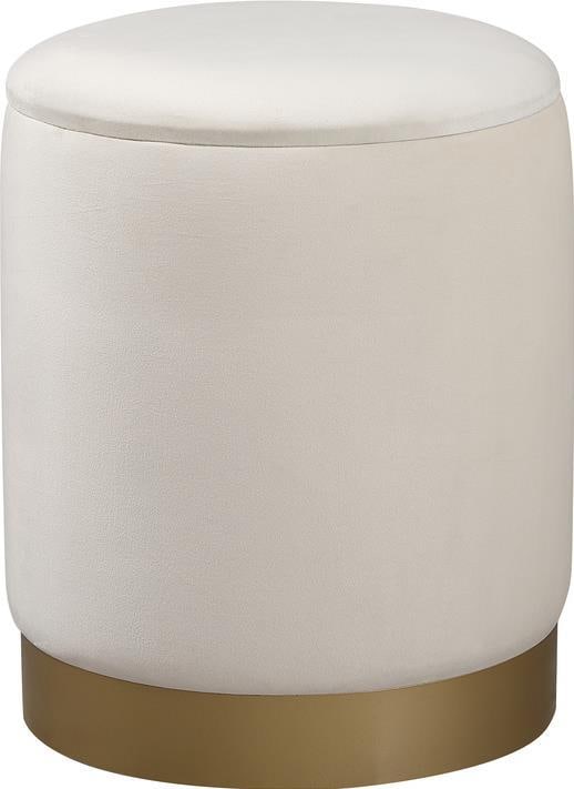 Elegant Lighting Ozman Round Beige Ottoman for Stylish Homes (1 of 1)