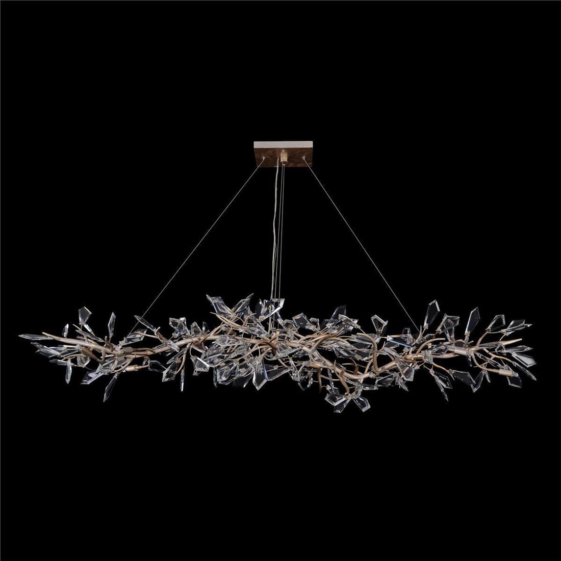 John-Richard Kotta 14-Light Oblong Crystal Chandelier Silver Leaf (1 of 1)