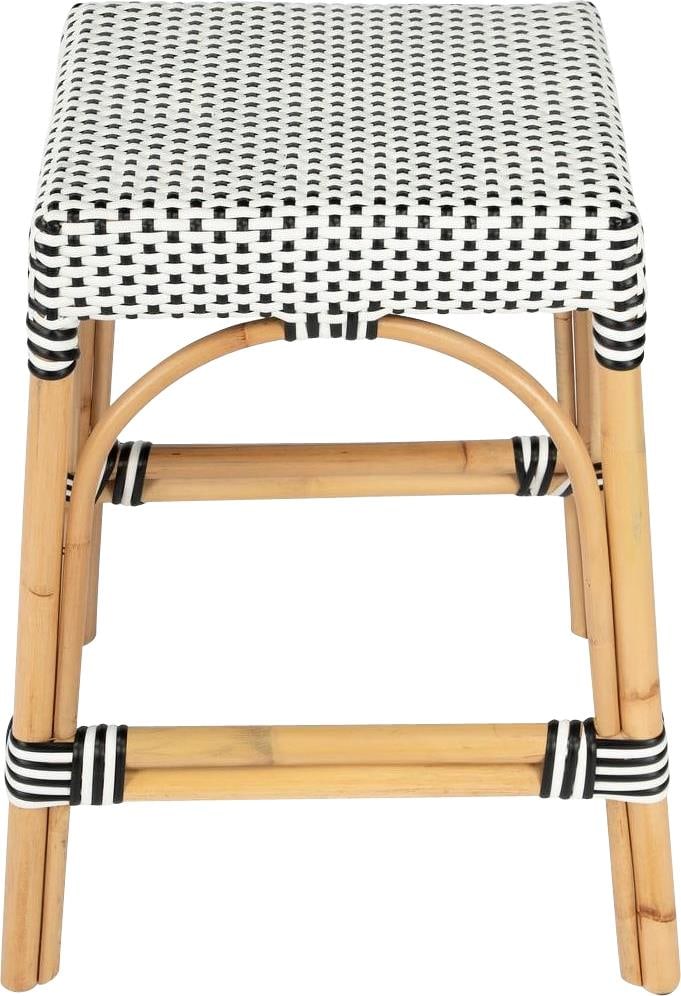 Butler Chic Mediterranean Rattan Counter Stool Natural Finish Coastal Style (1 of 4)