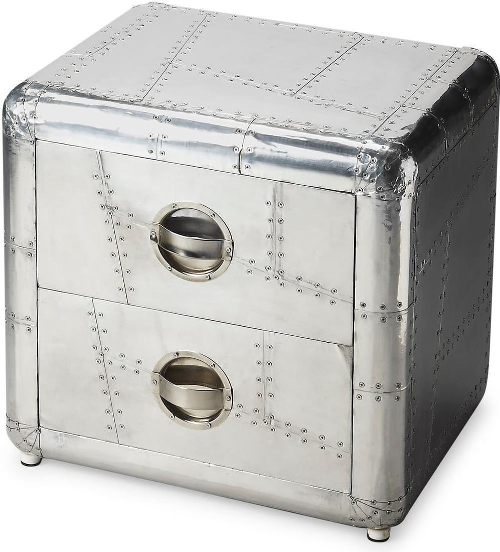 Industrial Butler Bold Midway Side Table with 2 Drawers (1 of 1)
