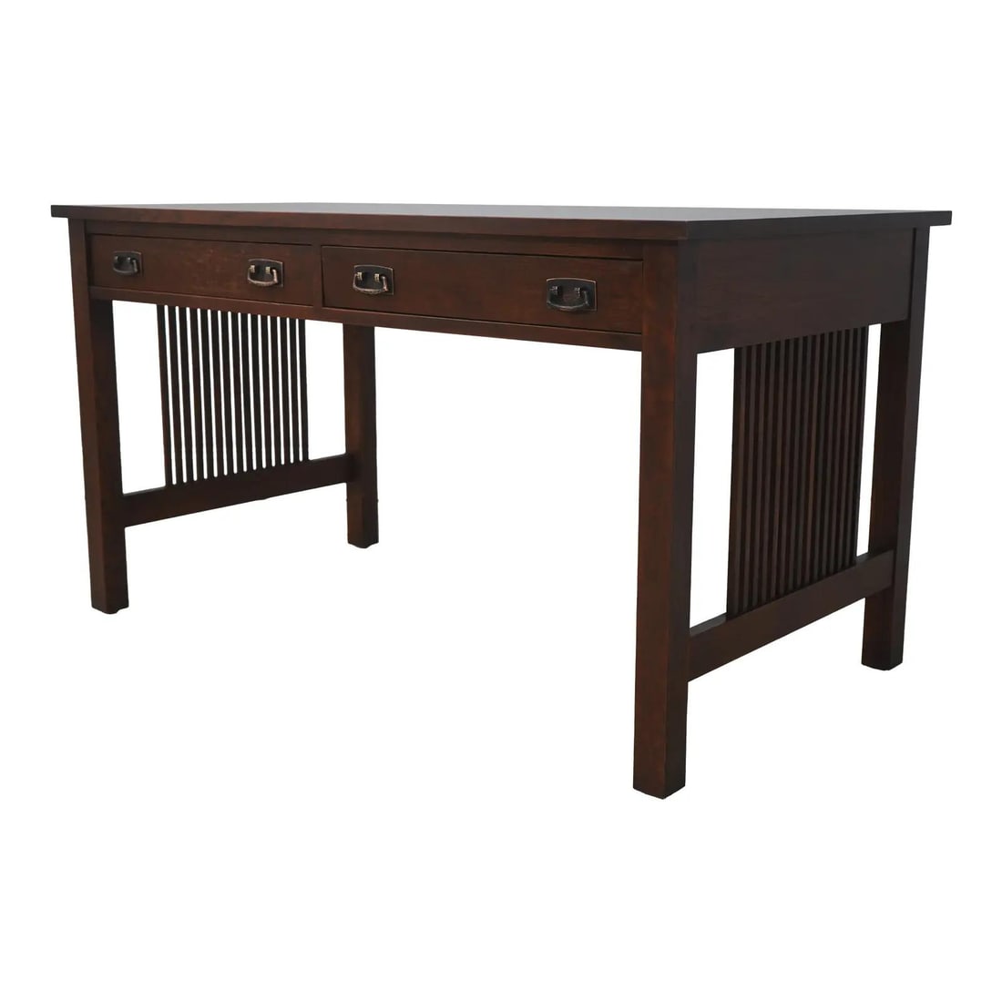 Stickley Oak Arts Crafts Writing Desk Spindle Front Drawer (1 of 10)
