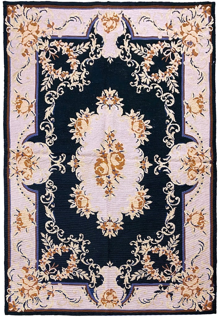 Elegant 4 x 6 French Aubusson Needle Point Rug: Elegant 4 x 6 French Aubusson Needle Point Rug Free continental US Shipping Enhance your living space with this exquisite 4 x 6 Needle Point Rug featuring a classic French Aubusson design. This rug co