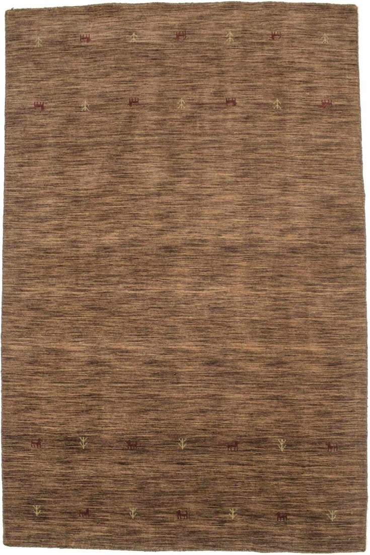 Hand-Loomed Brown Wool Tribal Rug 5'2 x 7'10 Eco-Friendly (1 of 13)