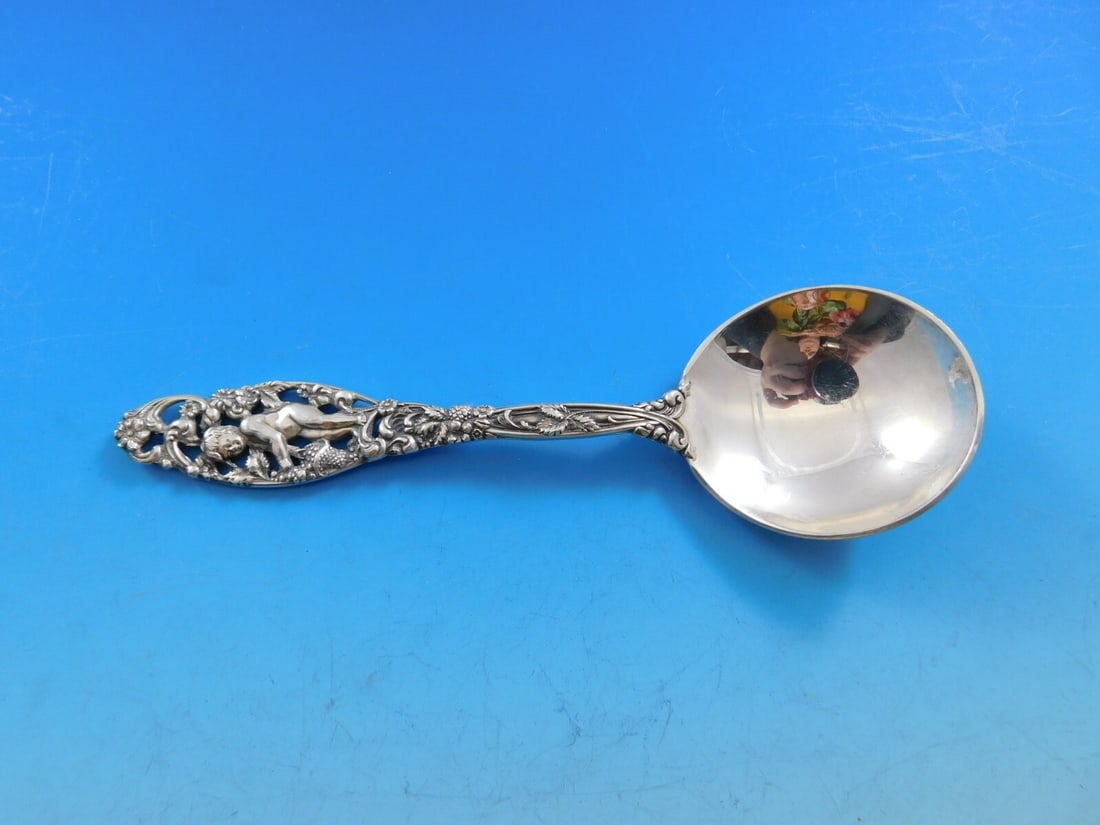 Dominick & Haff Labors of Cupid Sterling Silver Cream Soup Spoon 6" (1 of 4)