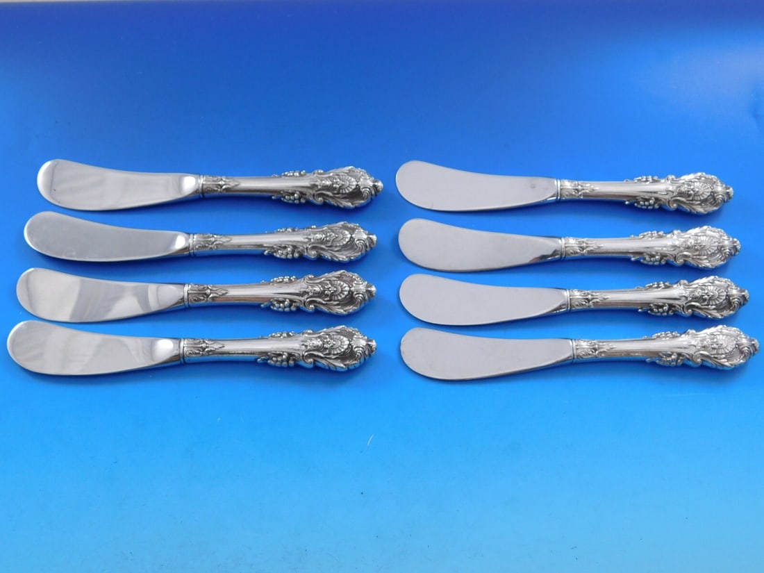 Wallace Sir Christopher Sterling Silver Butter Spreader Set 8 pcs 6 inch (1 of 4)