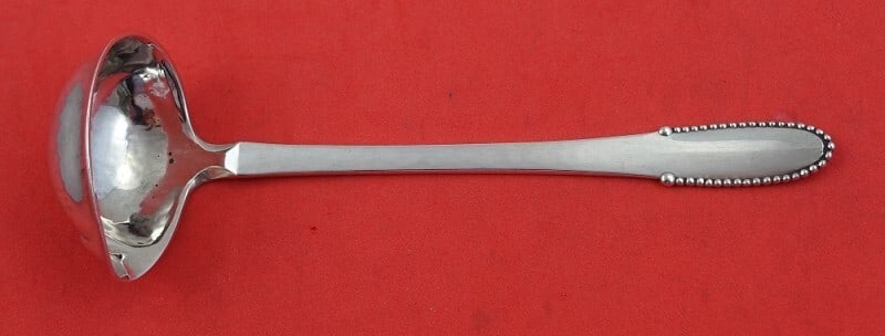 Georg Jensen Sterling Silver Beaded Mayonnaise Ladle with Spout 5 1/8" (1 of 3)