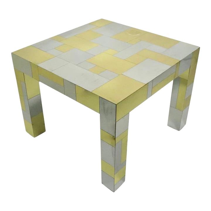 Paul Evans Cityscape Signed Game Side Table Brass Chrome Gold (1 of 10)