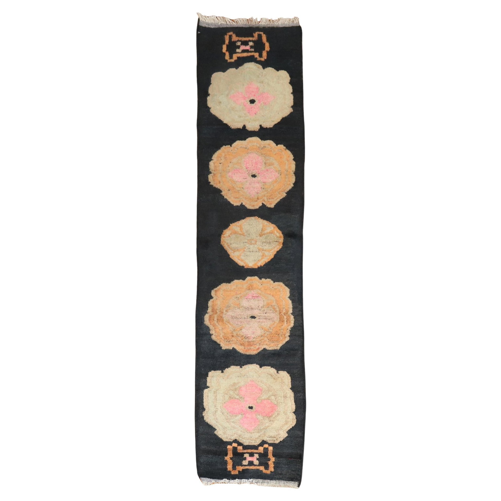 Zabihi Collection Khotan Hand-Knotted Vintage Tibetan Runner 17x75 (1 of 6)
