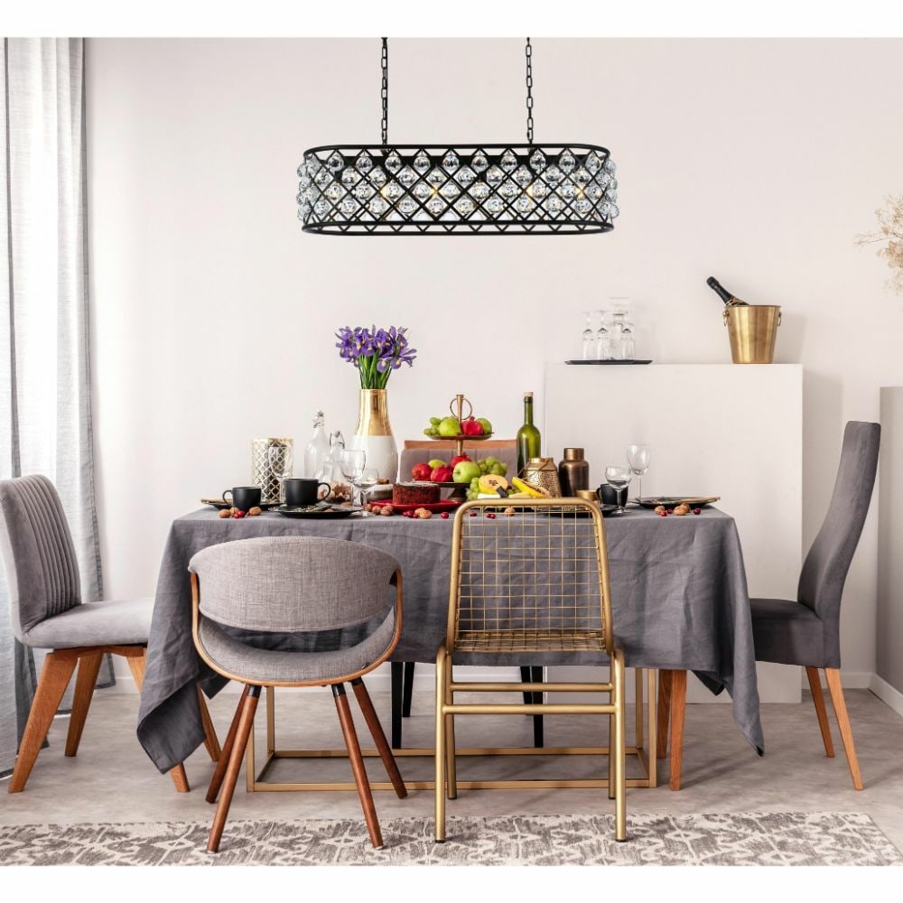 Madison 6-Light Matte Black Crystal Chandelier 40 Inch (1 of 6)
