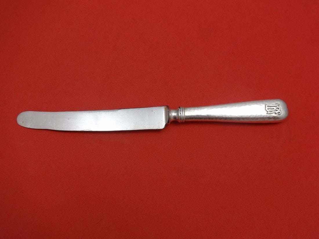 Lebolt #1 Sterling Silver Dinner Knife with Blunt Blade and Monogram IBF: Lebolt #1 Sterling Silver Dinner Knife with Blunt Blade and Monogram IBF Introducing the Lebolt #1 Dinner Knife, crafted from high-quality sterling silver. This elegant knife features a hollow handle 