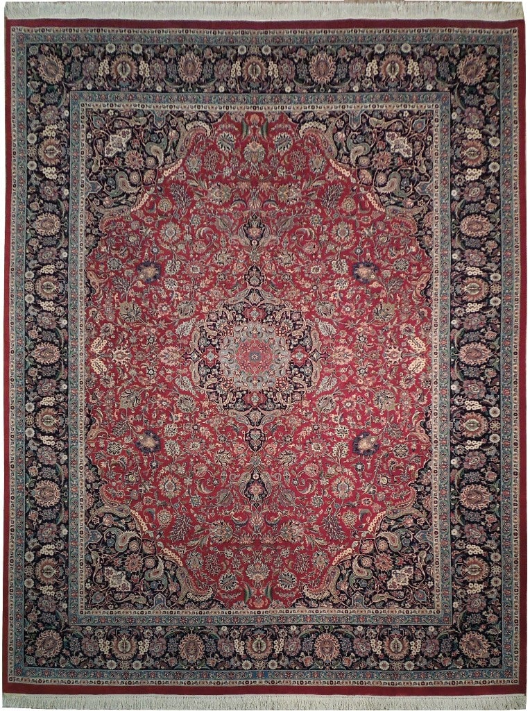 Handmade Pakistani Rug 9.3 x 12 Feet 200 KPSI Premium Quality: Handmade Pakistani Rug 9.3 x 12 Feet 200 KPSI Premium Quality Free continental US Shipping Enhance your living space with this exquisite handmade rug from Pakistan, measuring 9.3 x 12 feet. Crafted wi