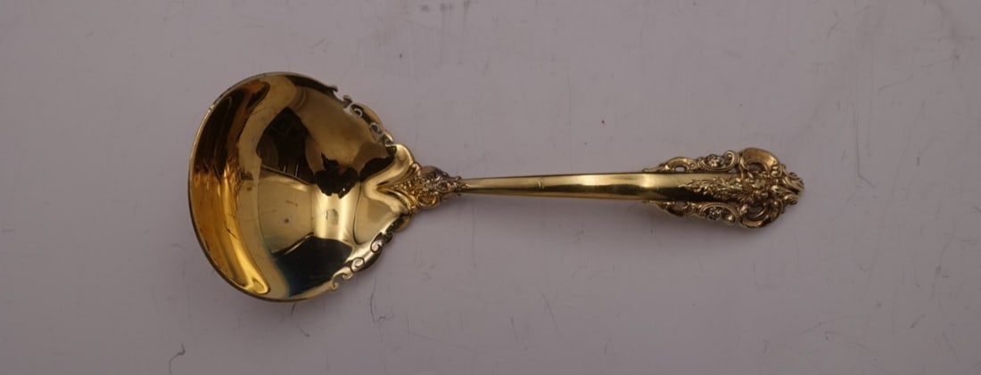 Wallace Grande Baroque Gold Sterling Silver Gravy Ladle 6.5 Vermeil (1 of 2)