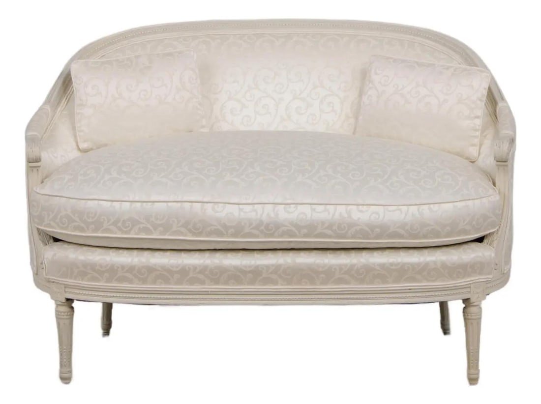 Louis XVI French painted frame loveseat settee (1 of 10)