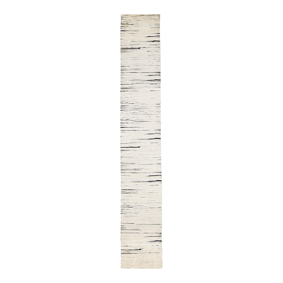Handmade Moroccan Style Wool Runner 2'9 x 29'2 Ivory Geometric Design (1 of 9)