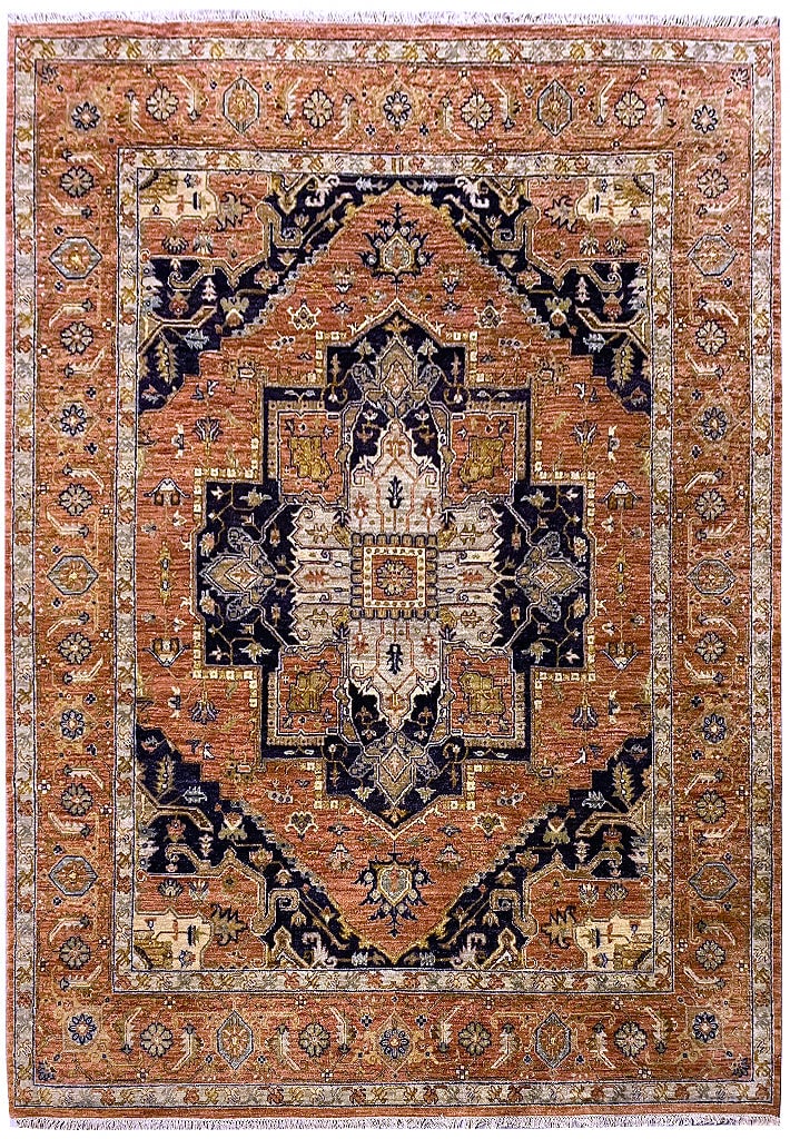 8 x 10 New Serapi Handmade Wool Area Rug - Elegant Craftsmanship: 8 x 10 New Serapi Handmade Wool Area Rug - Elegant Craftsmanship Free continental US Shipping Introducing the exquisite 8' x 10' New Serapi Rug, a perfect blend of traditional artistry and exceptional