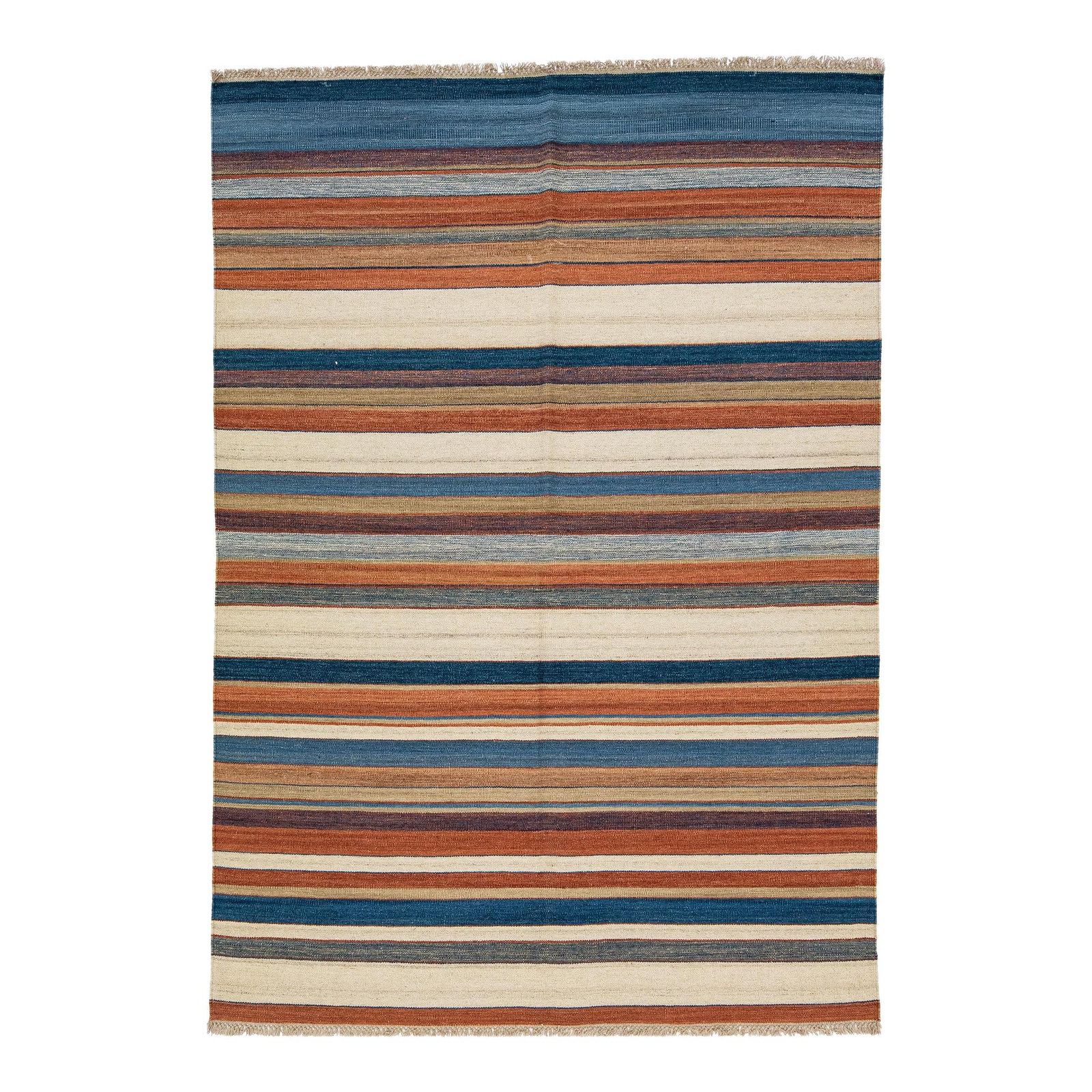 Vibrant Modern Kilim Handmade Wool Rug 5'8 x 8 Multicolor Geometric Design: Vibrant Modern Kilim Handmade Wool Rug 5'8 x 8 Multicolor Geometric Design Enhance your living space with this stunning Modern Kilim handmade wool rug, featuring a vibrant multicolor geometric design.
