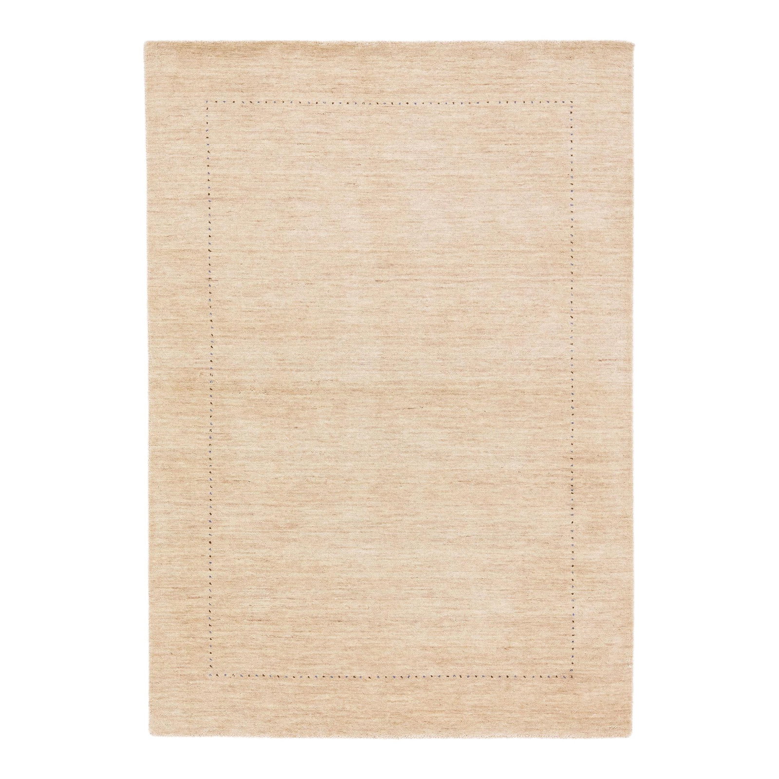 Modern Handmade Beige Gabbeh Style Wool Rug 4'2 x 5'10: Modern Handmade Beige Gabbeh Style Wool Rug 4'2 x 5'10 Enhance your living space with this exquisite modern Gabbeh style handmade wool rug. Featuring a stunning beige field and a captivating solid des