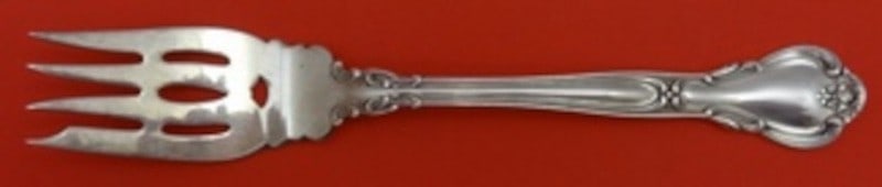 Sterling Silver Pastry Fork 6 Inch Chantilly Pattern: Sterling Silver Pastry Fork 6 Inch Chantilly Pattern This is a Gorham Chantilly pattern sterling silver pastry fork with bar, measuring 6 inches in length. Crafted in the United States between 1850 an
