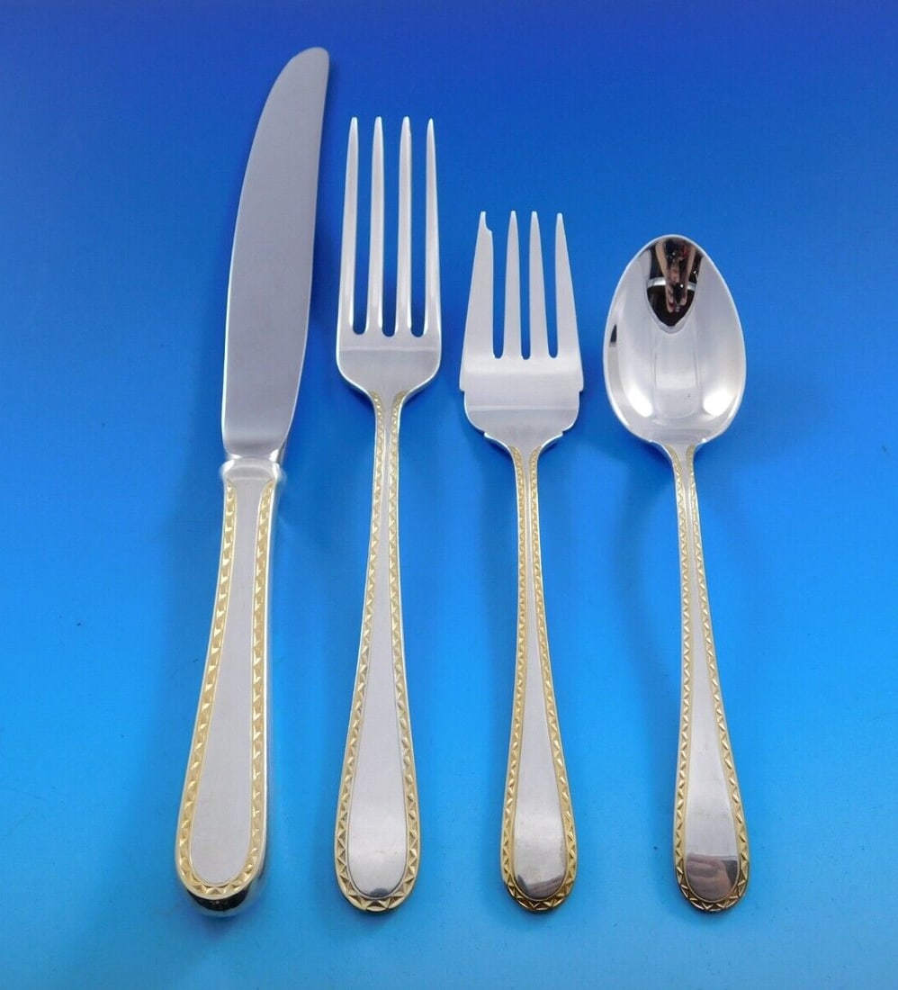 Kirk Golden Winslow Sterling Silver 4-Piece Place Setting (1 of 3)