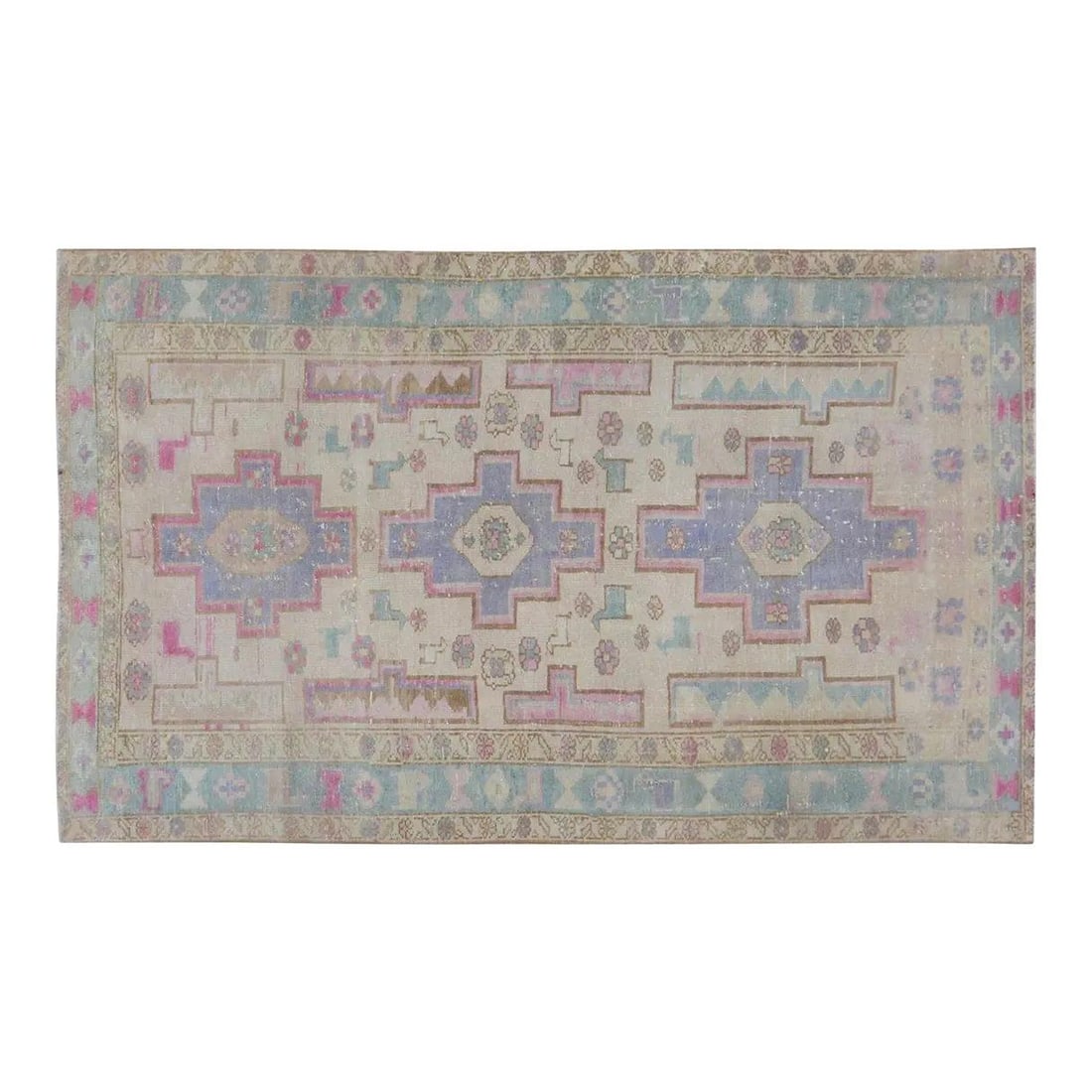 Hand-Knotted Wool Anatolian Rug in Eggplant 4'x6'8": Hand-Knotted Wool Anatolian Rug in Eggplant 4'x6'8" This vintage Turkish Anatolian rug is hand-knotted from wool using traditional techniques, combining timeless craftsmanship with a modern design sen