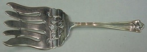 Whiting Pompeian Sterling Silver 8 3/8 Inch Pierced Asparagus Fork: Whiting Pompeian Sterling Silver 8 3/8 Inch Pierced Asparagus Fork This exquisite asparagus fork features the elegant Pompeian pattern by Whiting Manufacturing Company. Crafted from high-quality sterl