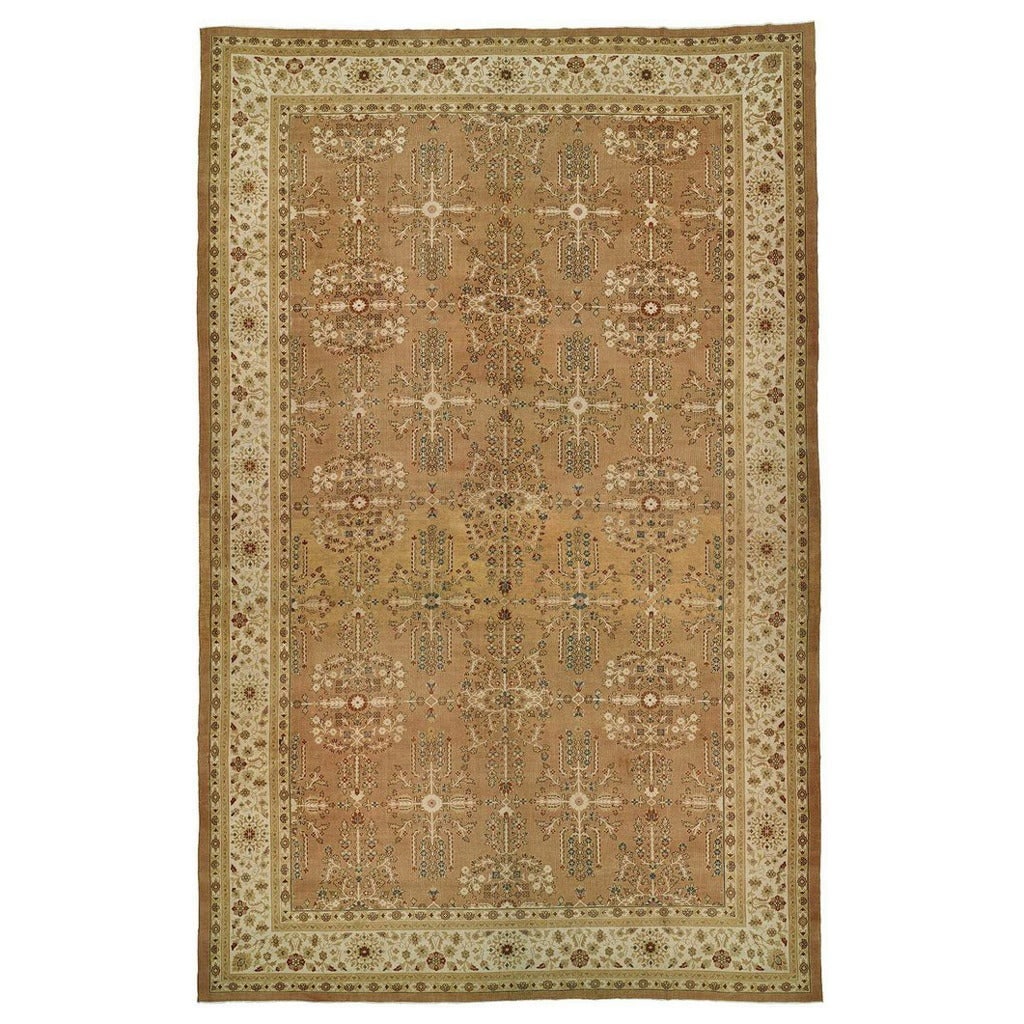 Antique 1910 Tabriz Indian Wool Rug 15' x 23'8'': Antique 1910 Tabriz Indian Wool Rug 15' x 23'8'' This stunning Zabihi Collection Palace Size Indian Rug showcases a beautiful Tabriz design, perfect for adding elegance to any space. Measuring 15' x 2