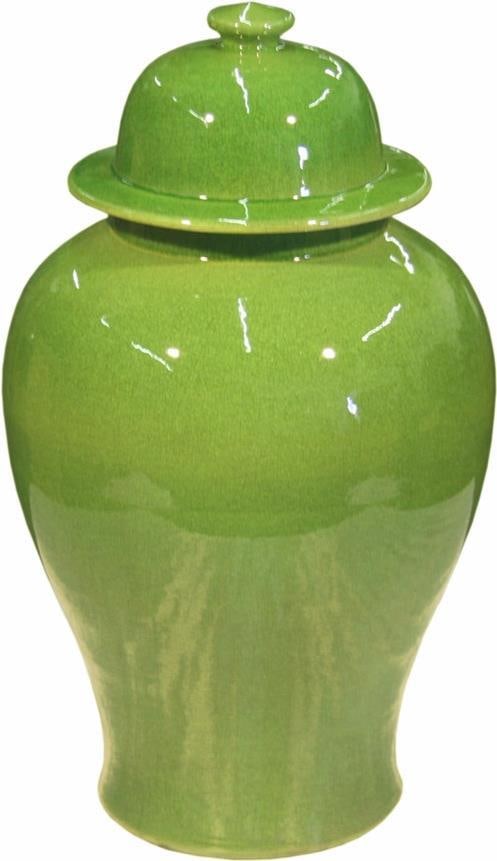 Handmade Lime Green Chinoiserie Temple Jar 18x10x10: Handmade Lime Green Chinoiserie Temple Jar 18x10x10 This vibrant handmade lime green temple jar adds a striking touch of elegance to any decor. Crafted in the Chinoiserie style, it showcases a beautif