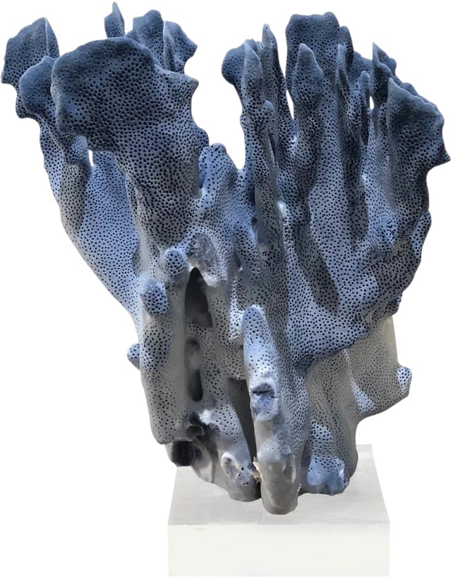 Handmade Coastal Coral Sculpture in Blue Acrylic 10x10x10 (1 of 1)