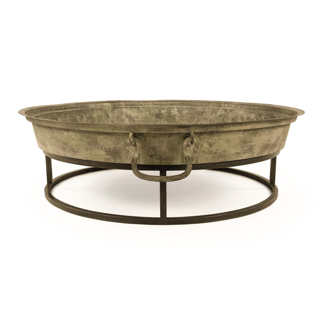 Zentique Industrial Style Square Coffee Table Oyster Gray Metal Finish (1 of 4)