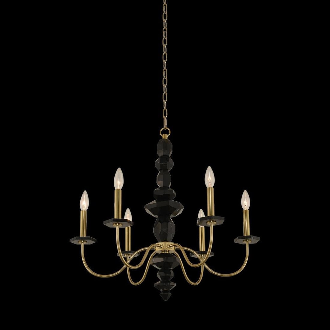 Kalco Modern Classic Piedra 6-Light Bowl Chandelier Plated Steel Dimmable (1 of 1)