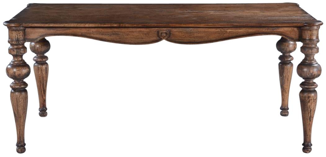 Portico Rustic Pecan Dining Table Solid Wood Country Farmhouse 72-In (1 of 1)