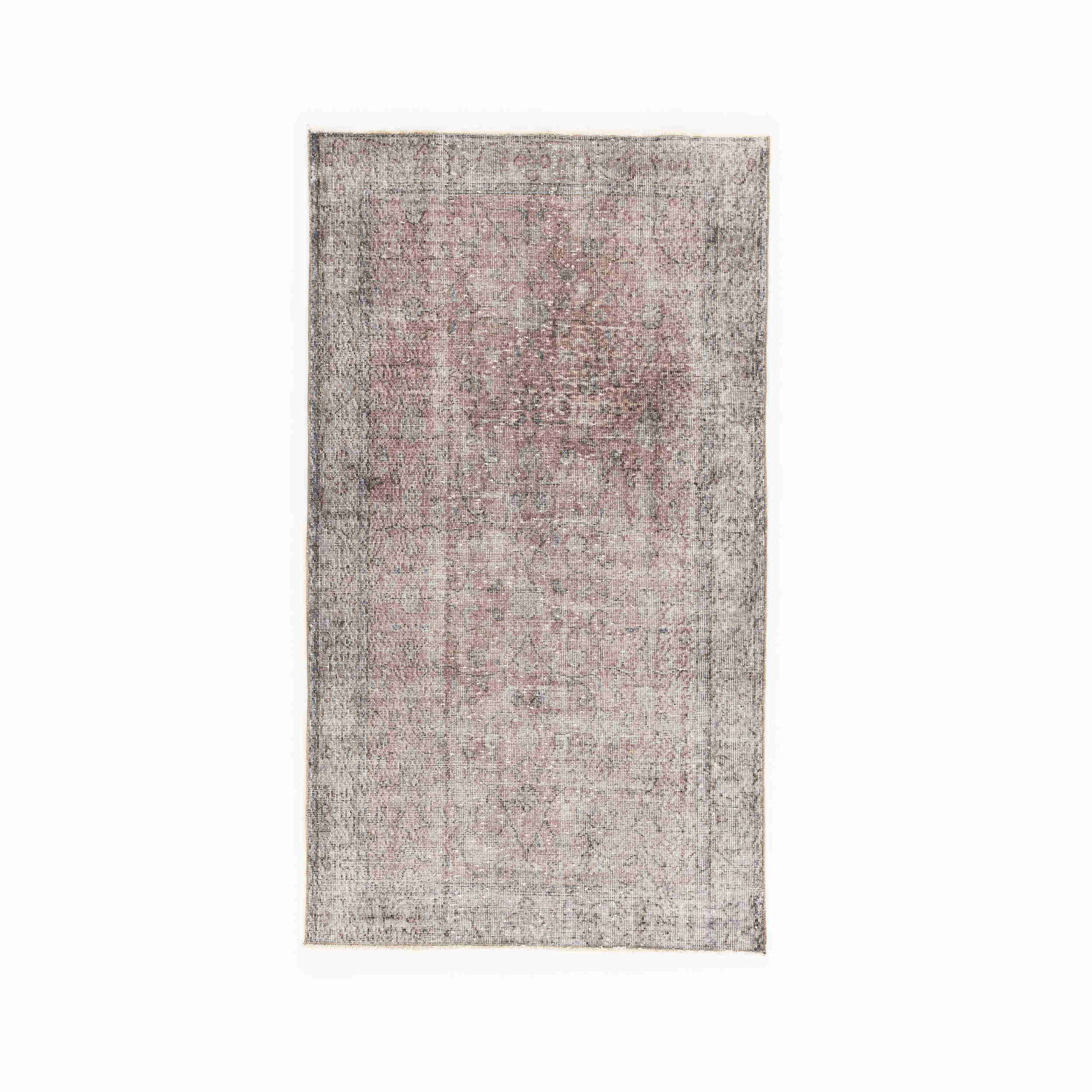 Vintage Handmade Wool on Cotton Carpet 45.3 x 79.9 Inches: Vintage Handmade Wool on Cotton Carpet 45.3 x 79.9 Inches Discover the charm of this authentic handmade vintage carpet, crafted from a luxurious blend of wool on cotton. This exquisite piece showcases