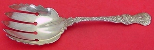 Durgin Heraldic Sterling Silver 5-Tine Serving Fork 9 1/4" (1 of 2)