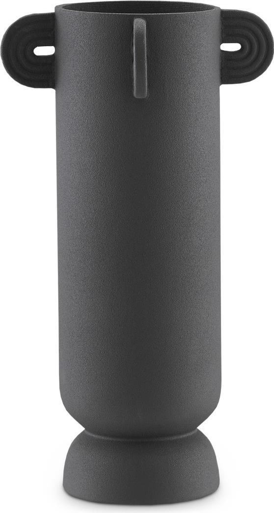 Currey Happy 40 Black Textured Ceramic Tube Vase 14H: Currey Happy 40 Black Textured Ceramic Tube Vase 14H Discover the beauty of this elegant tube vase from the Happy 40 Collection. Hand-thrown and constructed from high-quality ceramic, this vase featur