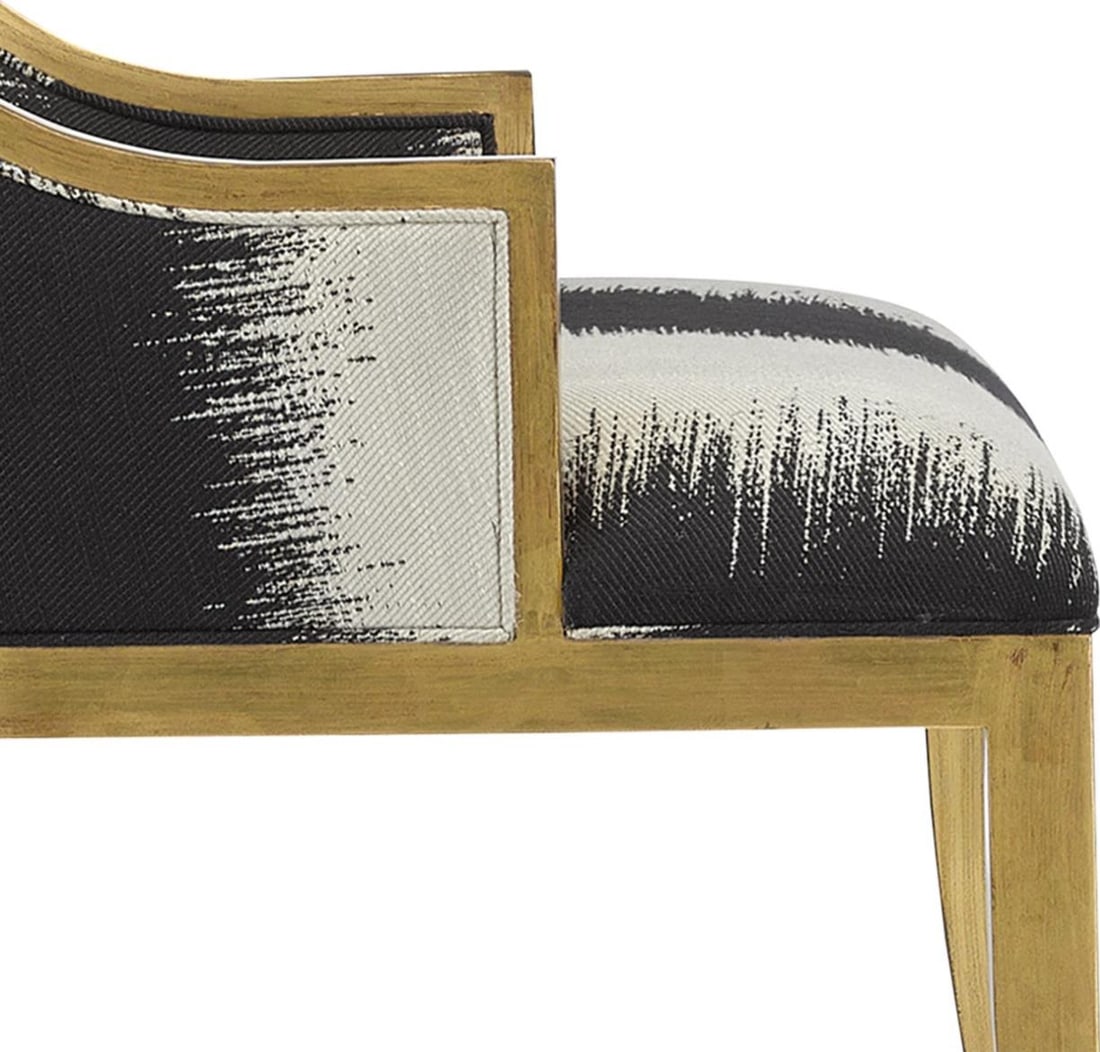 Currey Garson Black and White Wingback Chair Mahogany Otunga Kona Finish (1 of 10)